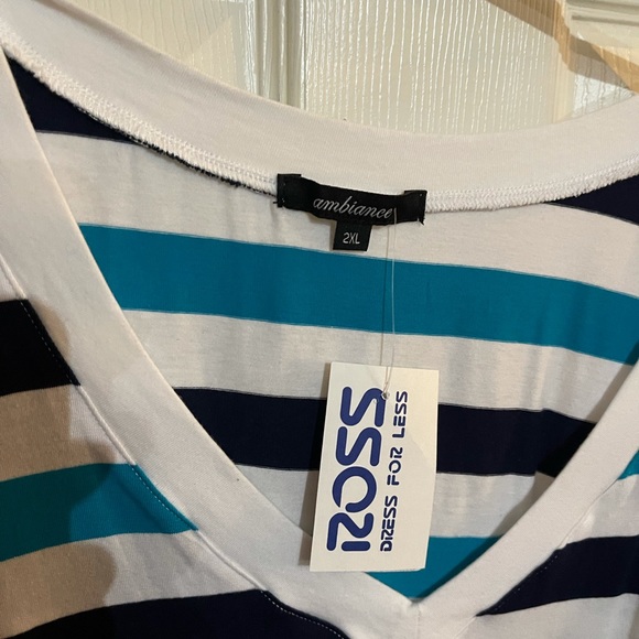 NWT - Blue & White Striped Shirt - Plus - Picture 5 of 10